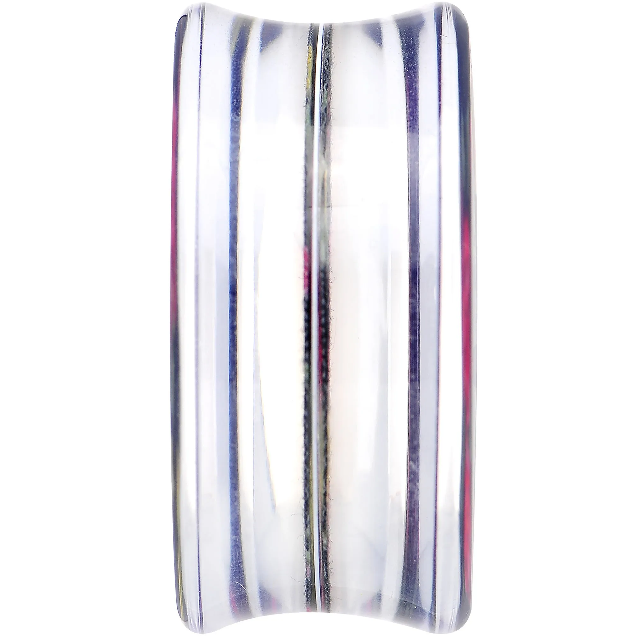 24mm Acrylic Black Multicolored Old Fashioned Flowers Saddle Plug