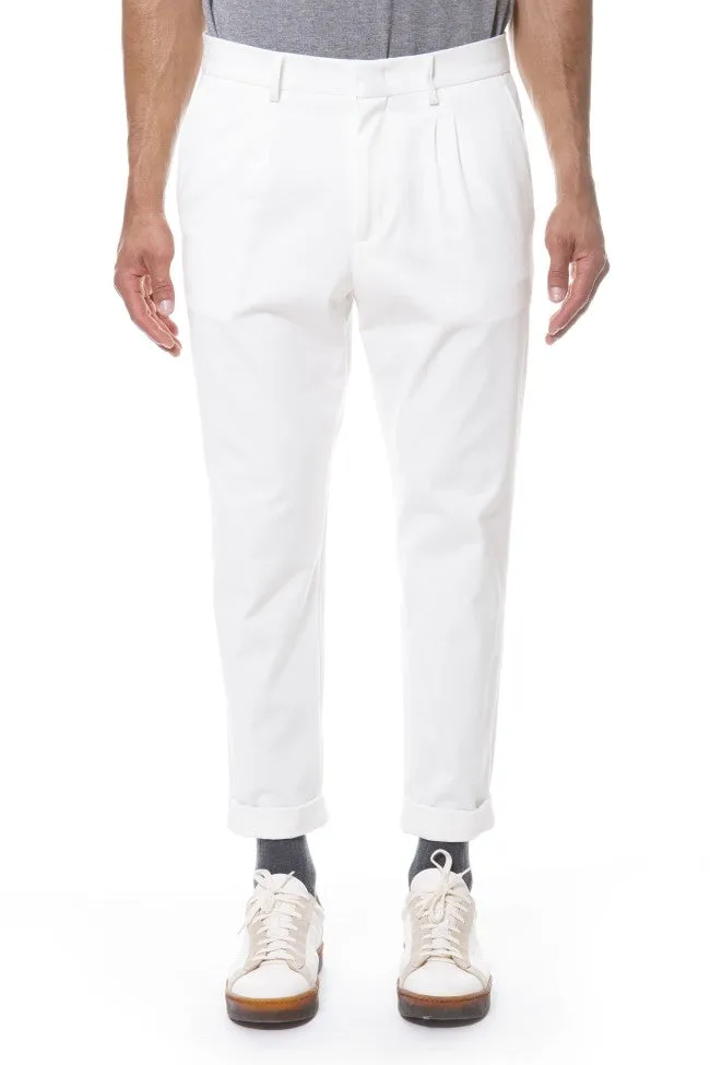 $575 ELEVENTY - Ivory/White Stretch Cotton Blend Dress/Casual Pants- 32W