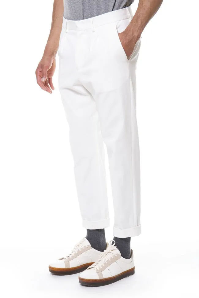 $575 ELEVENTY - Ivory/White Stretch Cotton Blend Dress/Casual Pants- 32W