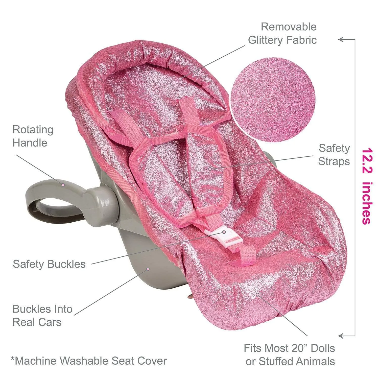Adora Glam Glitter Car Seat Carrier