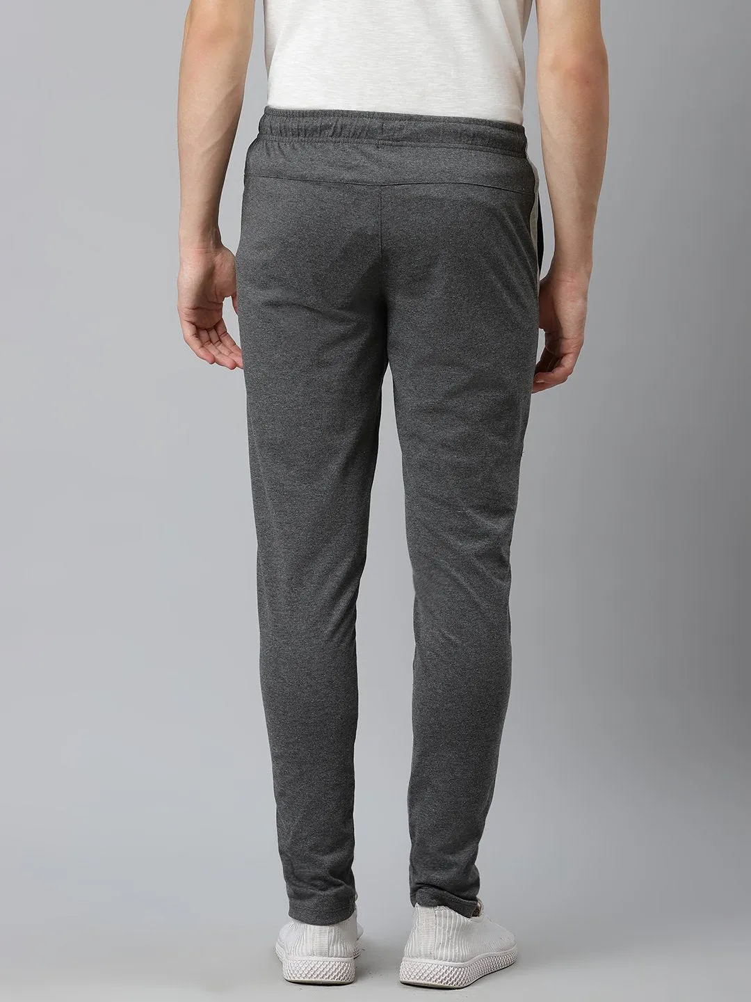 Alcis Men Charcoal Grey Solid Track Pants