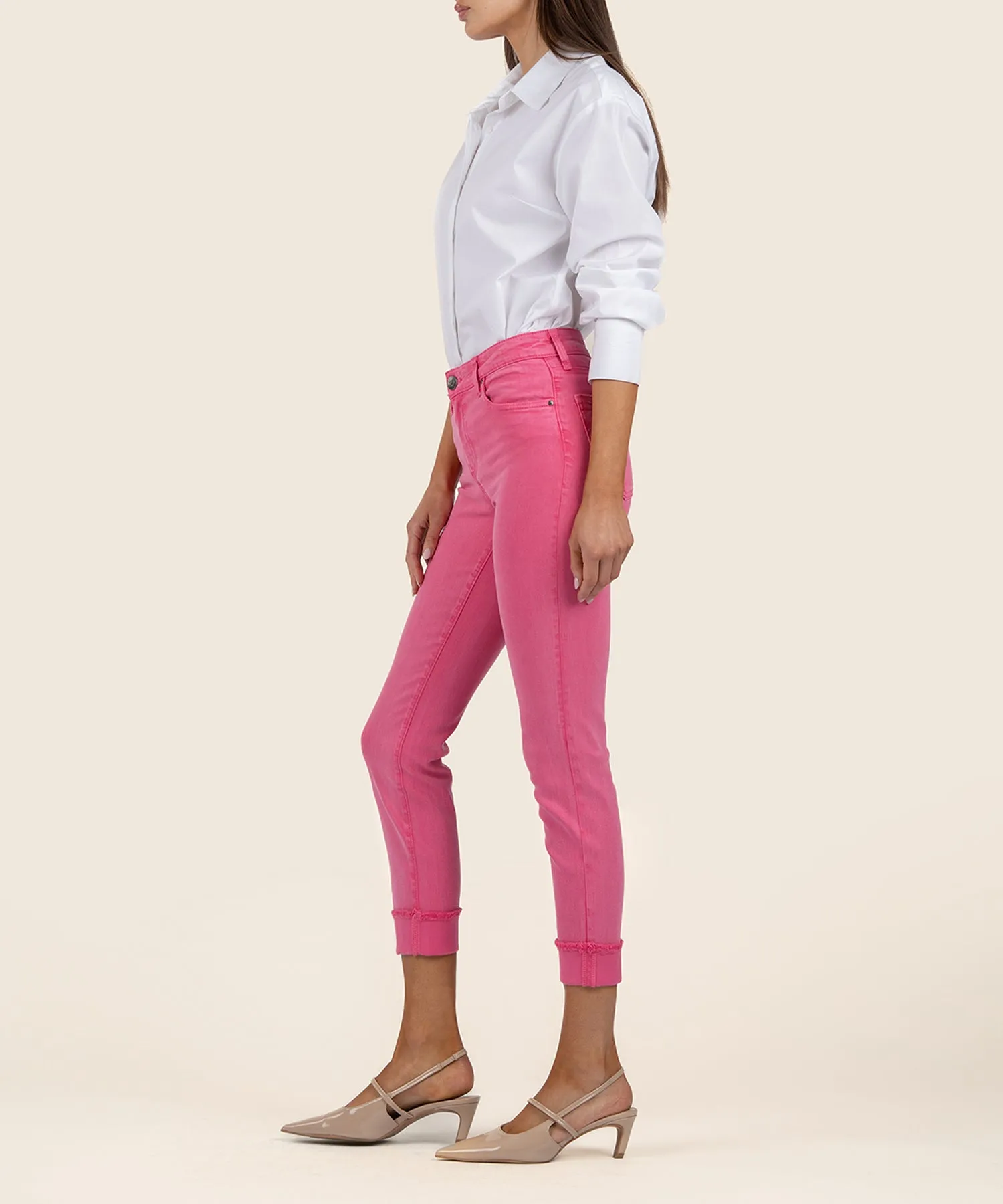 Amy Mid Rise Crop Straight Leg