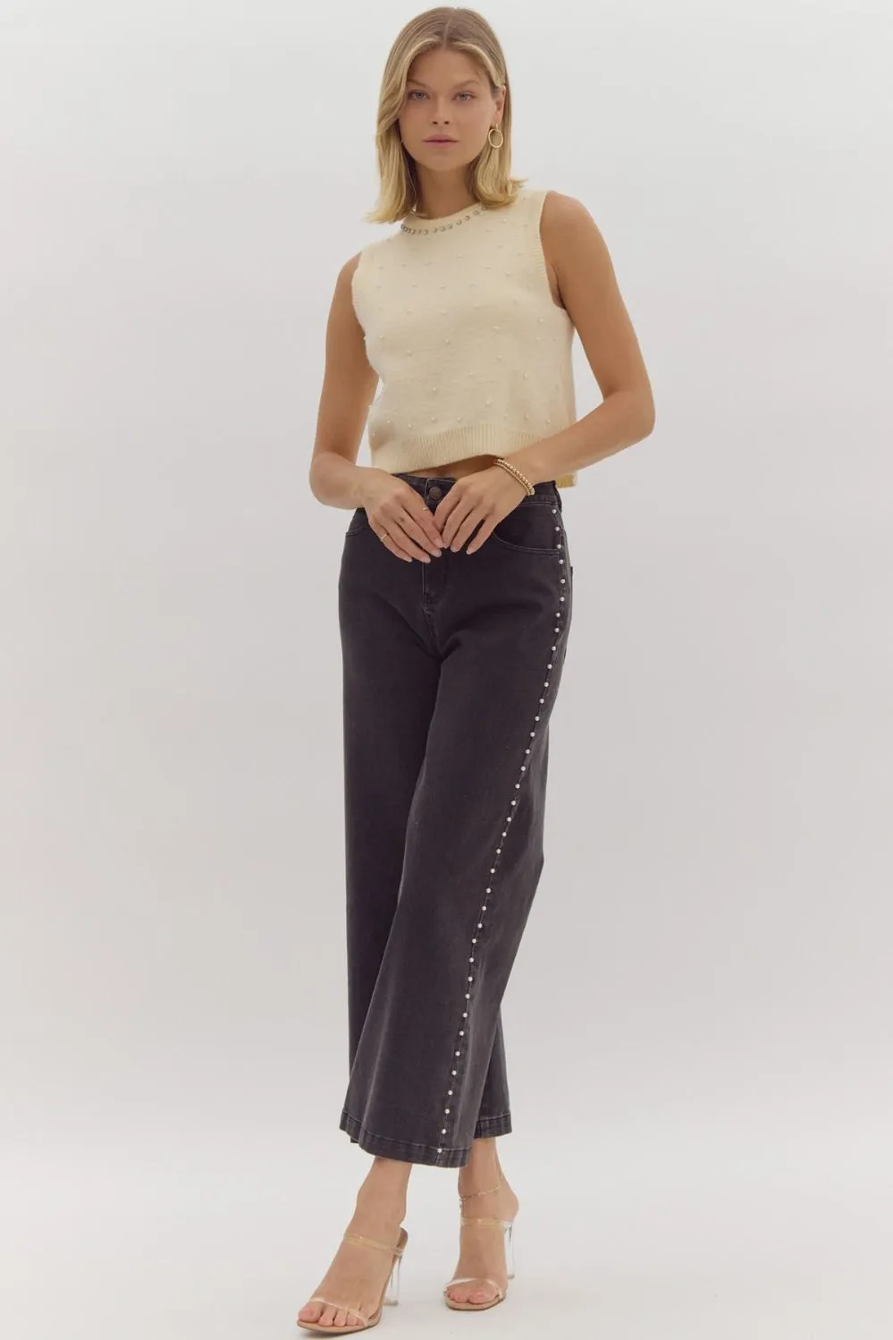 Ariel updated jeans with pearls