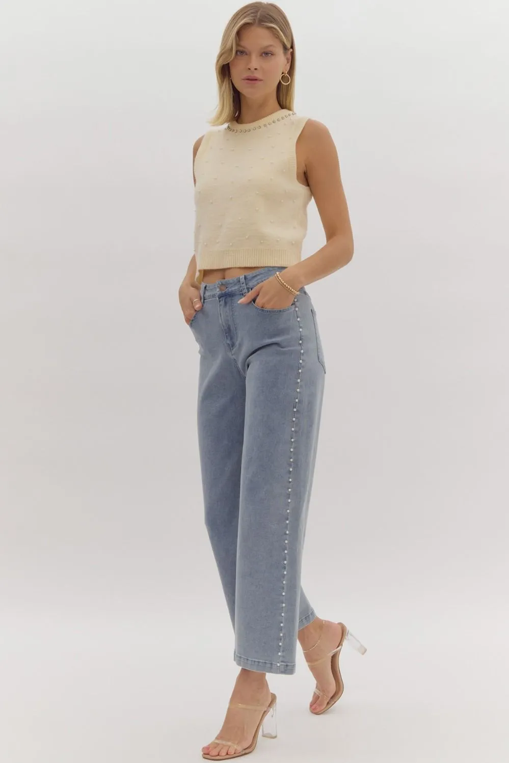 Ariel updated jeans with pearls