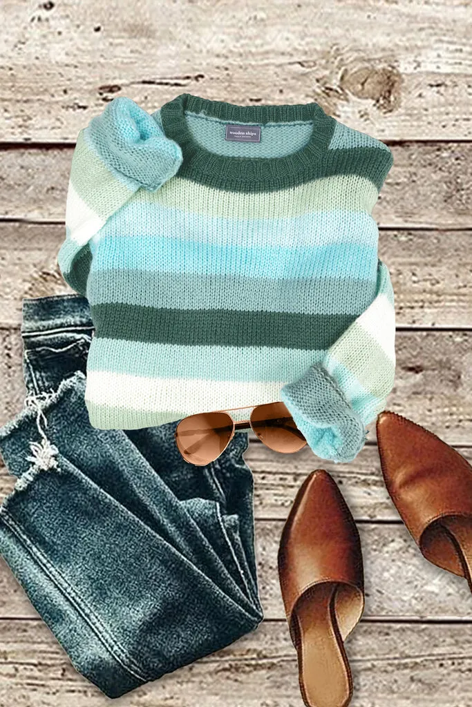 Autumn Stripe Crew - Juniper Stripe