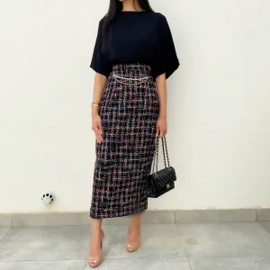 AW20 AMELIE BOUCLE PENCIL SKIRT