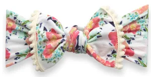 Baby Bling Blush Bouquet Trimmed Printed Knot Headband