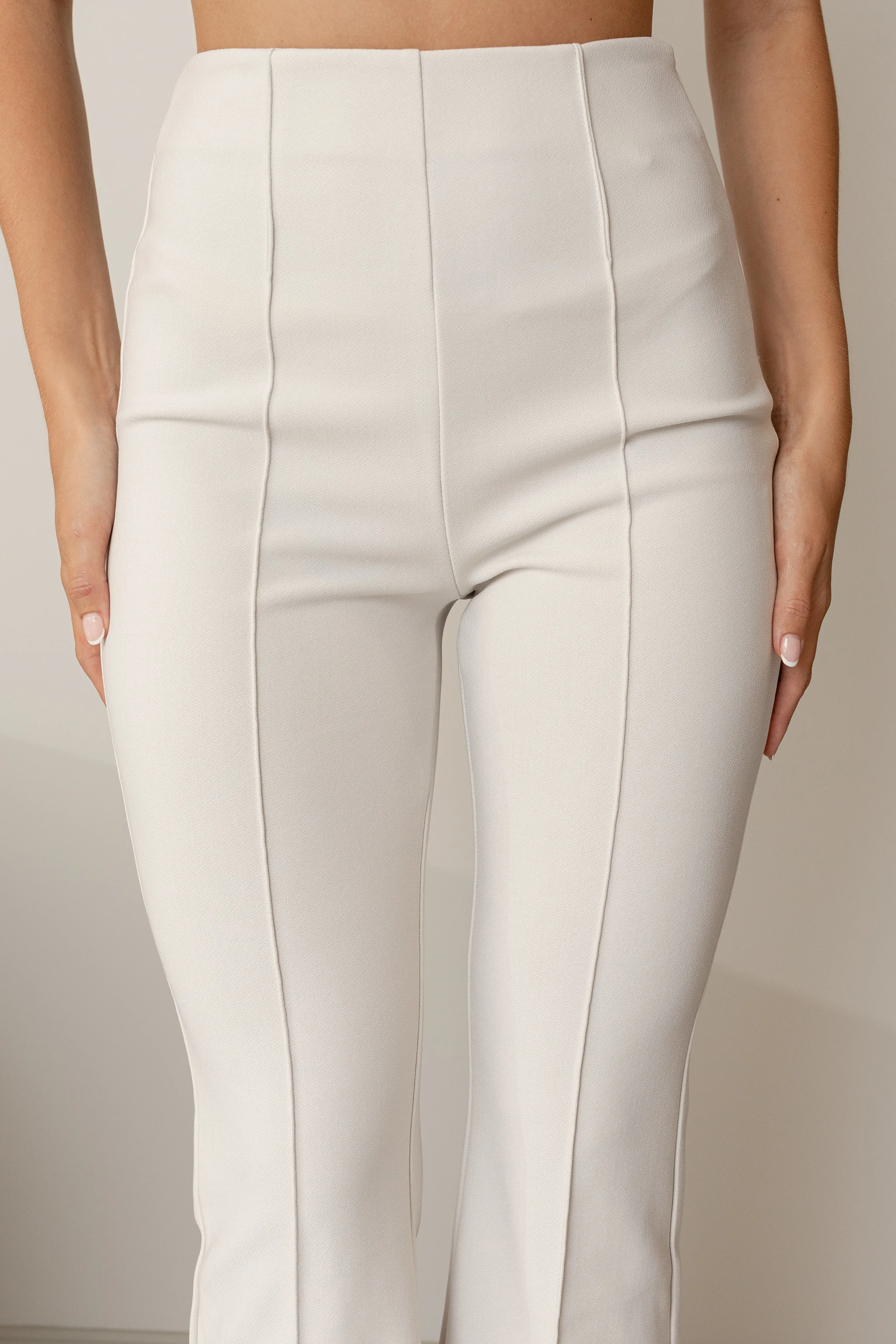 BAR IT UP FLARE PANTS - Beige