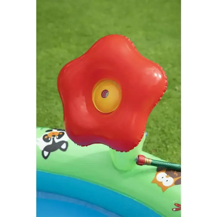 Bestway 9'8" X 6'6" X 51"/2.95M X 1.99M X 1.30M Friendly Woods Play Center (Contents: one pool, one slide, four inflatable rings, ten play balls,repair patch)