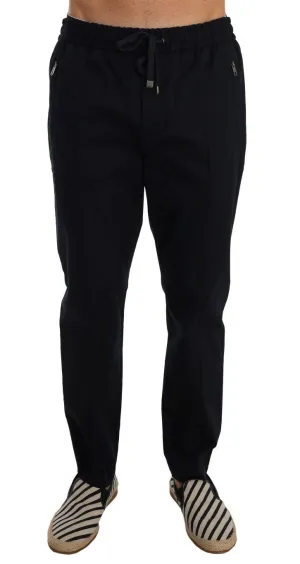 Black Cotton Casual Pants