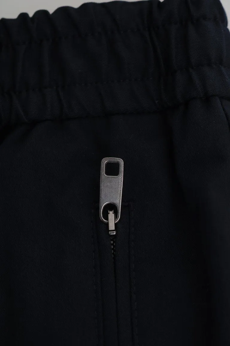 Black Cotton Casual Pants