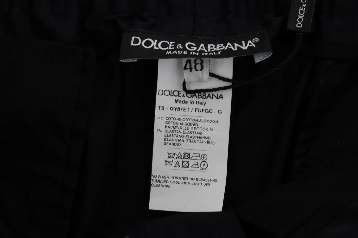 Black Cotton Casual Pants