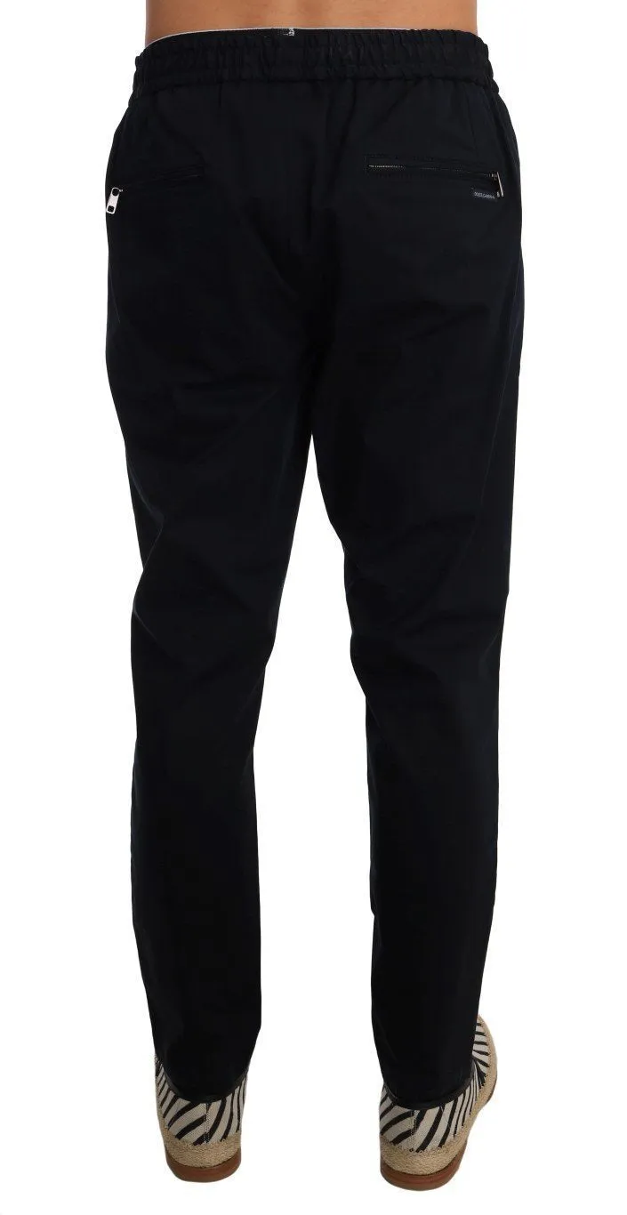 Black Cotton Casual Pants