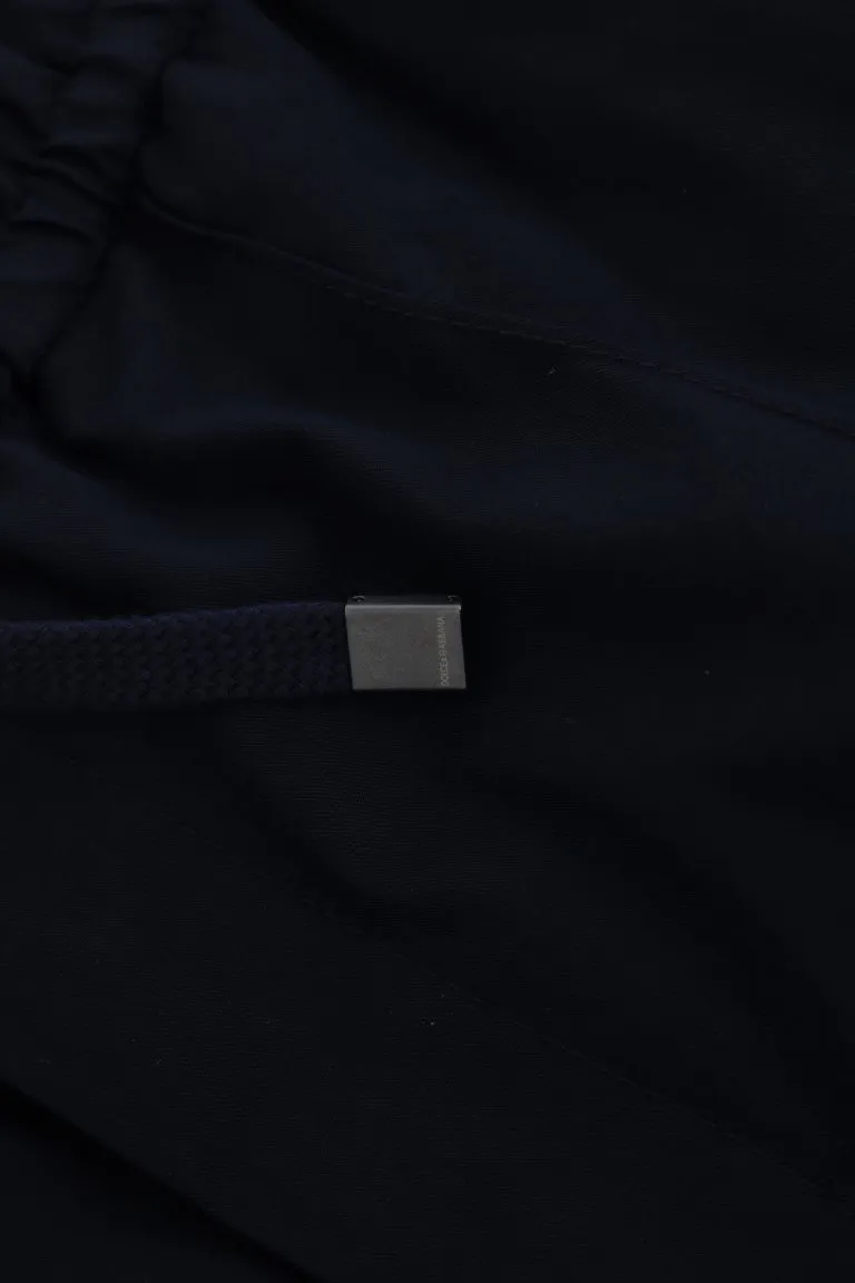 Black Cotton Casual Pants