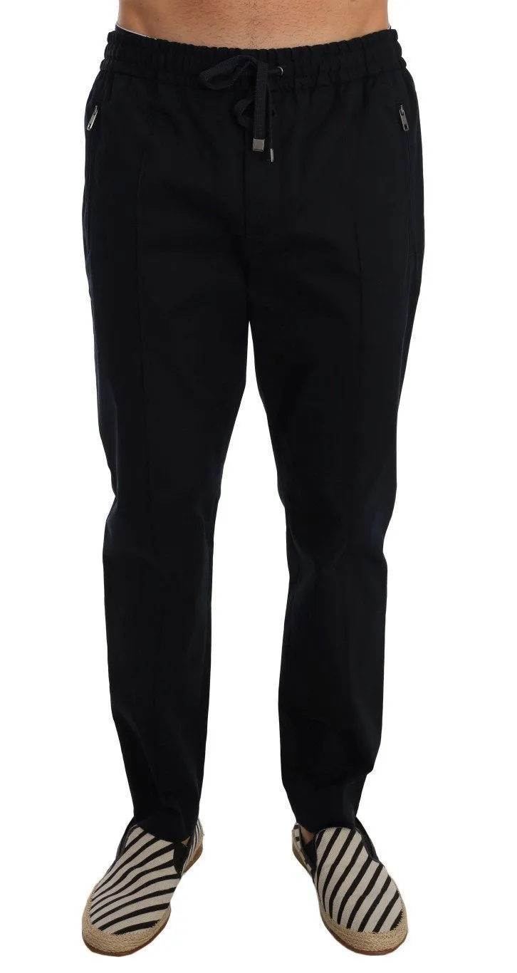 Black Cotton Casual Pants