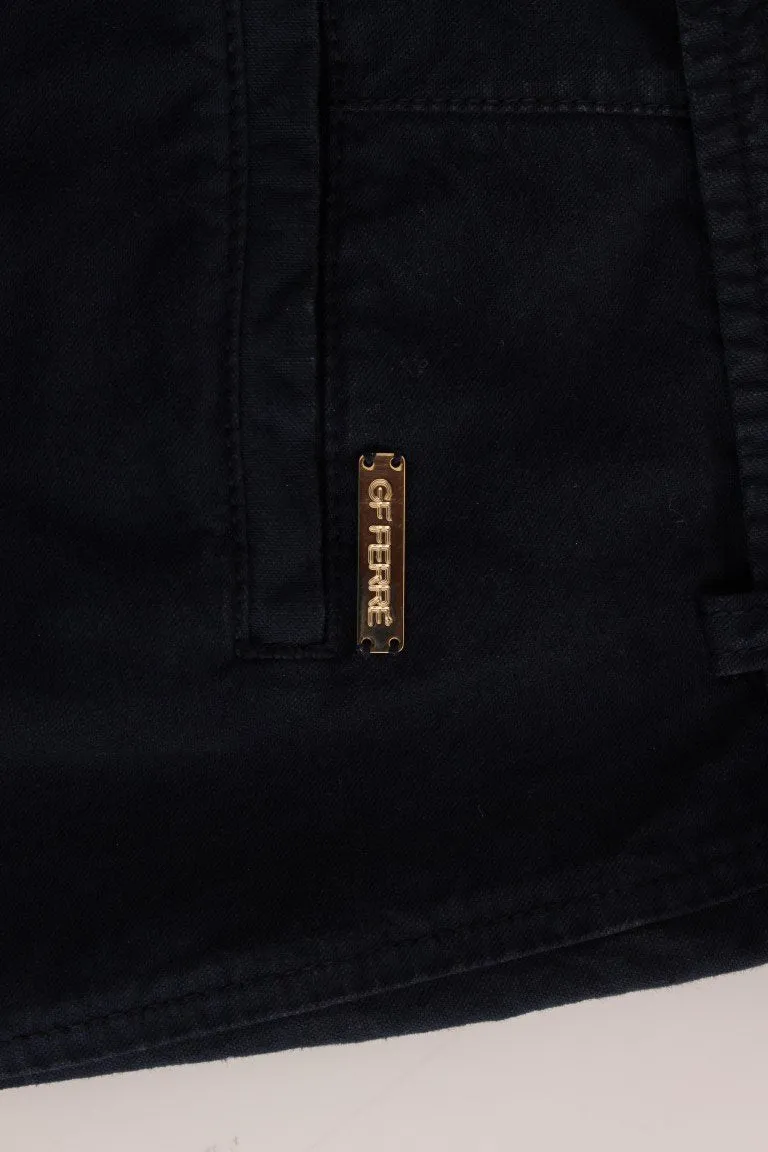 Blue Cotton Regular Fit Casual Pants