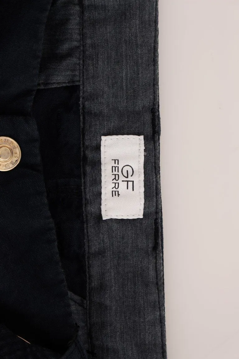 Blue Cotton Regular Fit Casual Pants