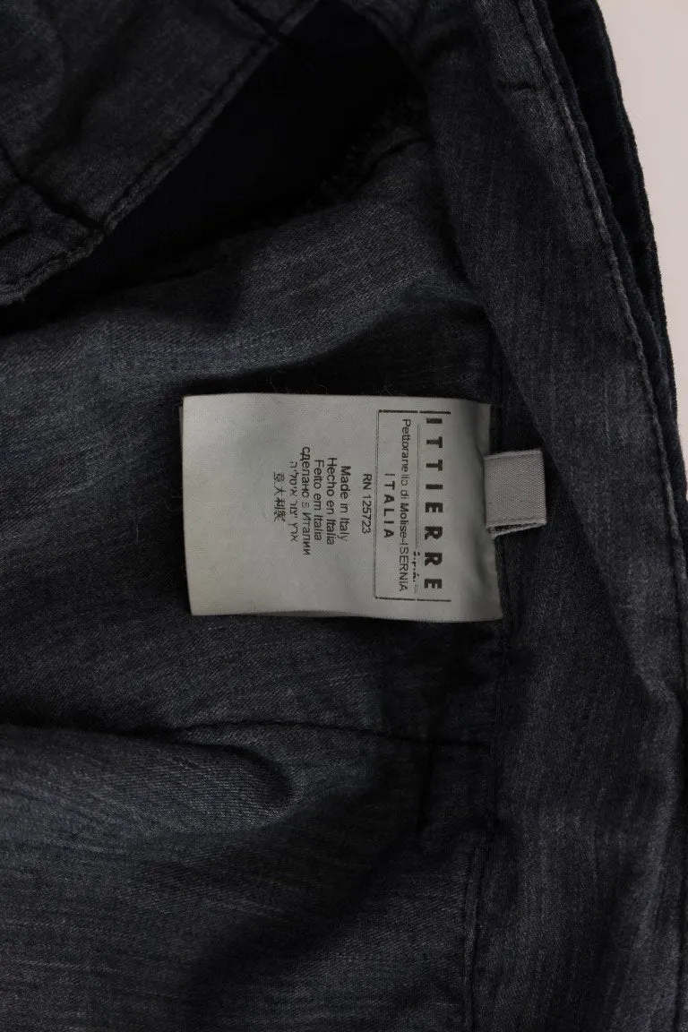 Blue Cotton Regular Fit Casual Pants