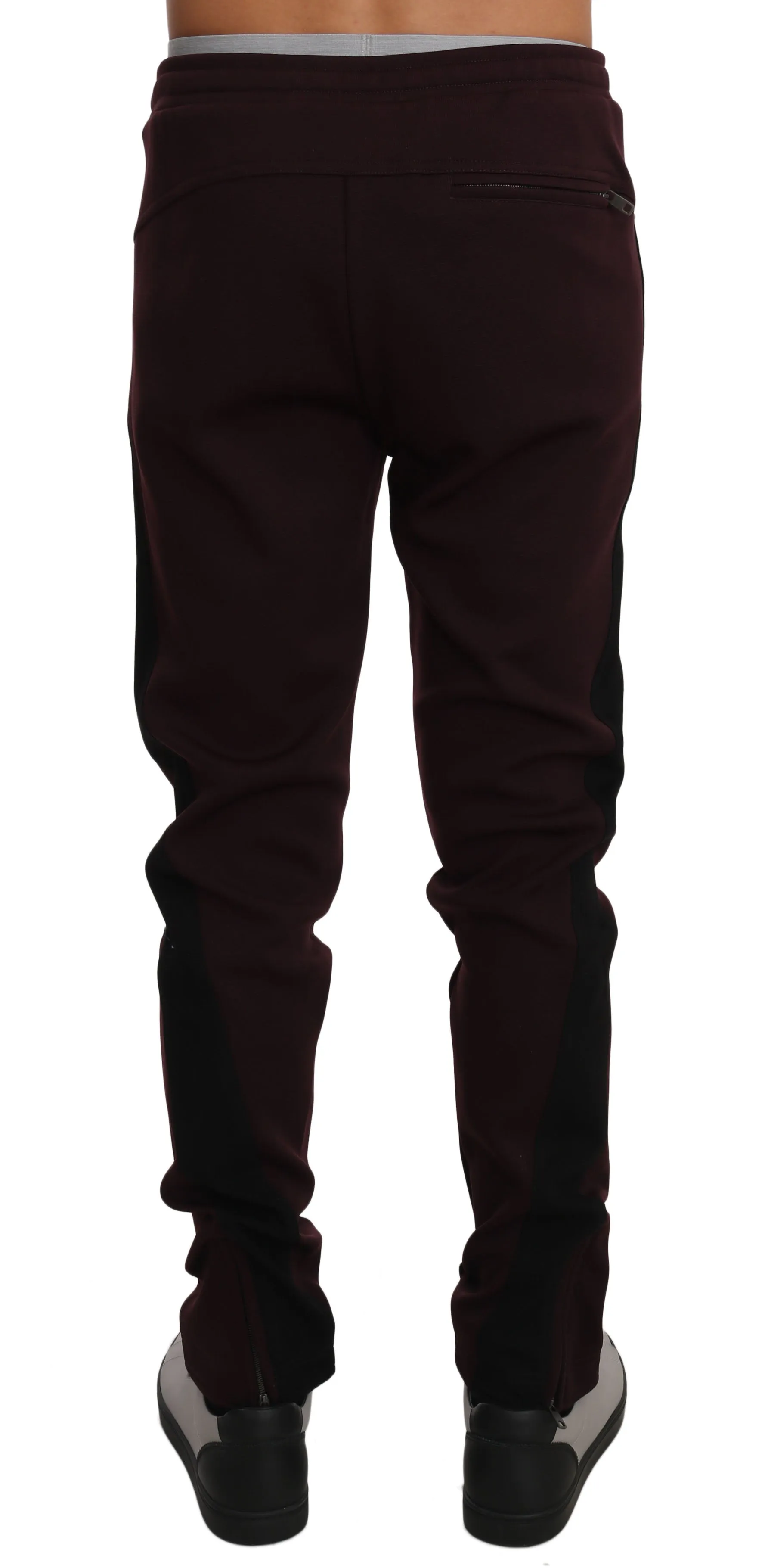 Bordeaux Black Stripe Casual Jogger Pants