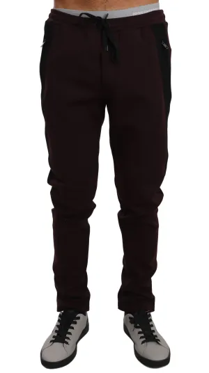 Bordeaux Black Stripe Casual Jogger Pants