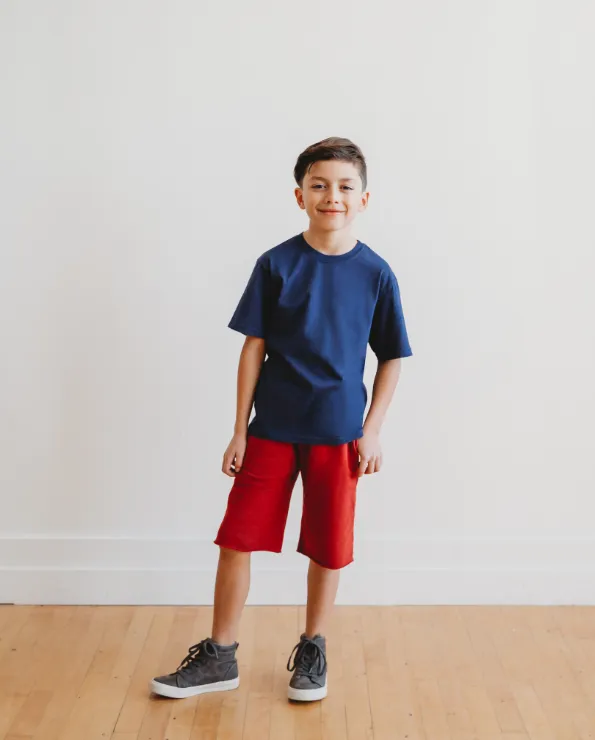 Boys Amazingly Soft Cotton Lightweight Fleece Shorts | Black