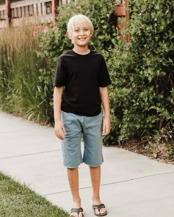 Boys Amazingly Soft Cotton Lightweight Fleece Shorts | Black