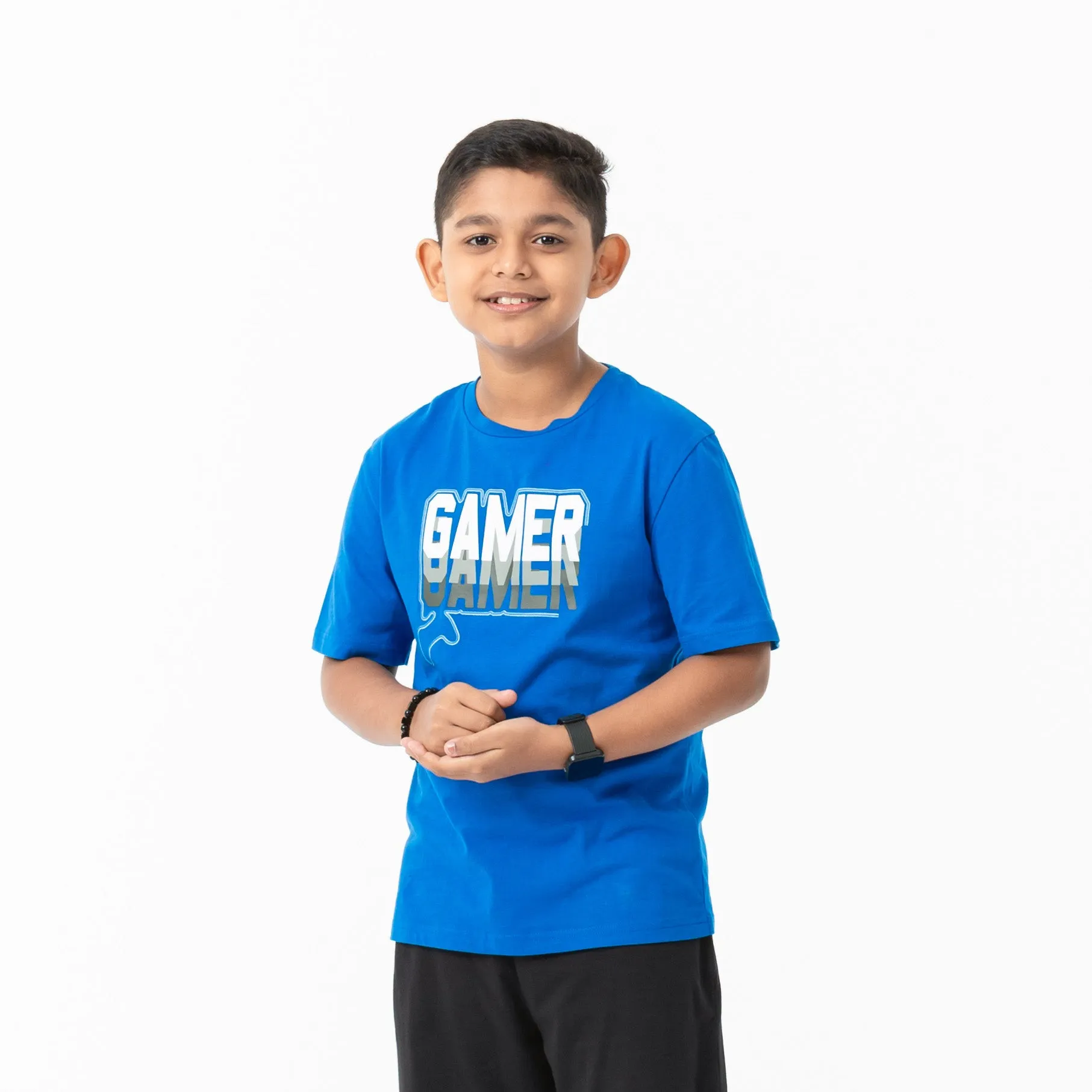 Boys Blue Printed T-Shirt