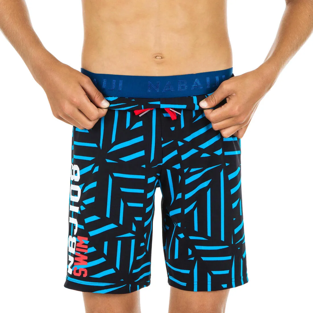 Boys’ Long Swimming Trunks 100 All Chin