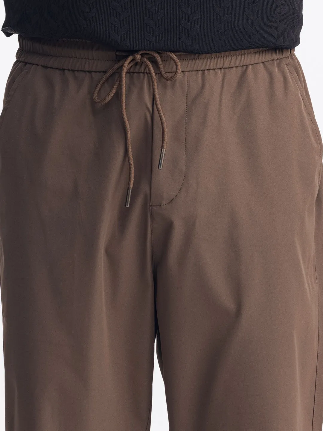 Brown Loose Crop Jogger Pant