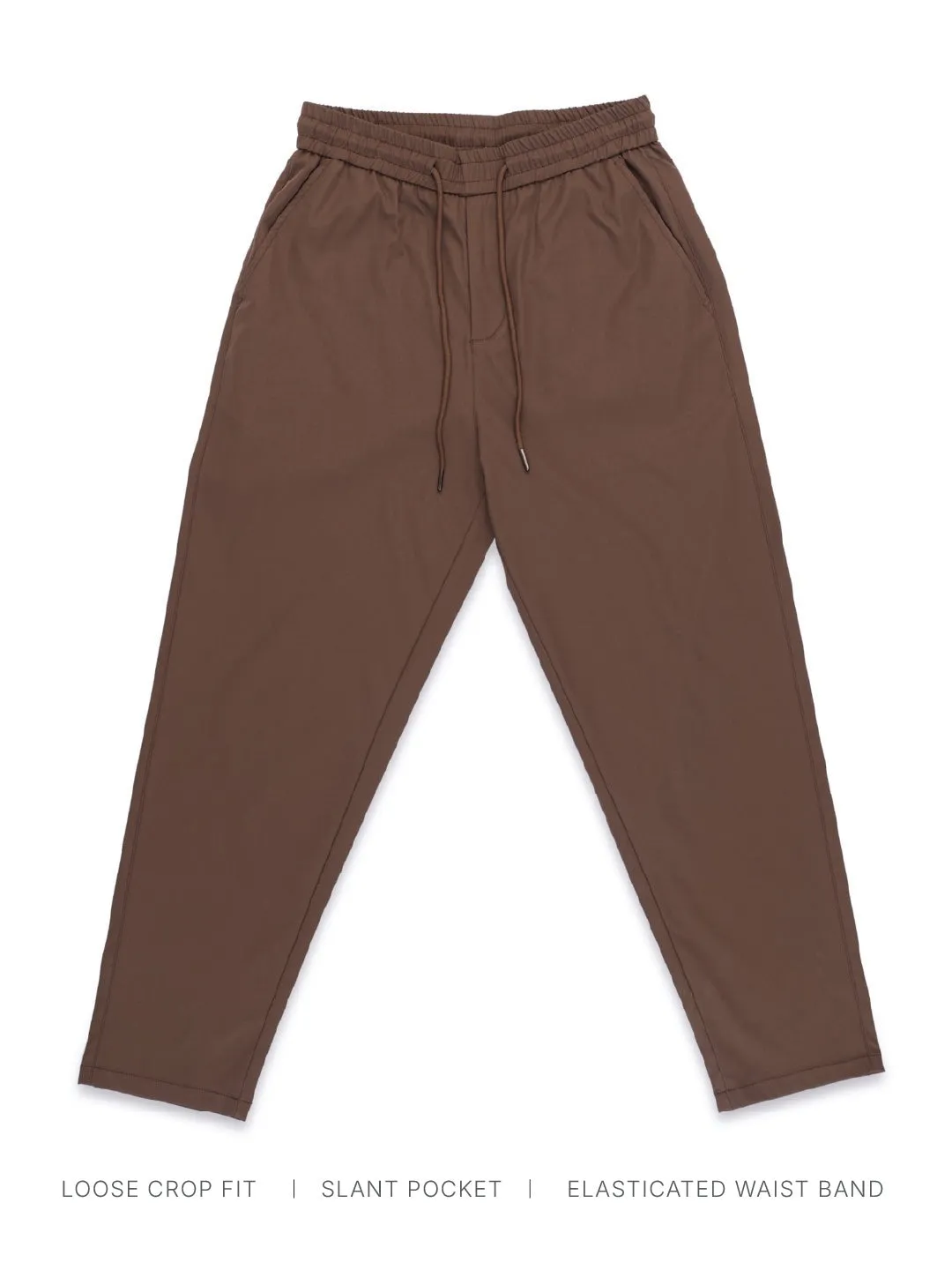 Brown Loose Crop Jogger Pant