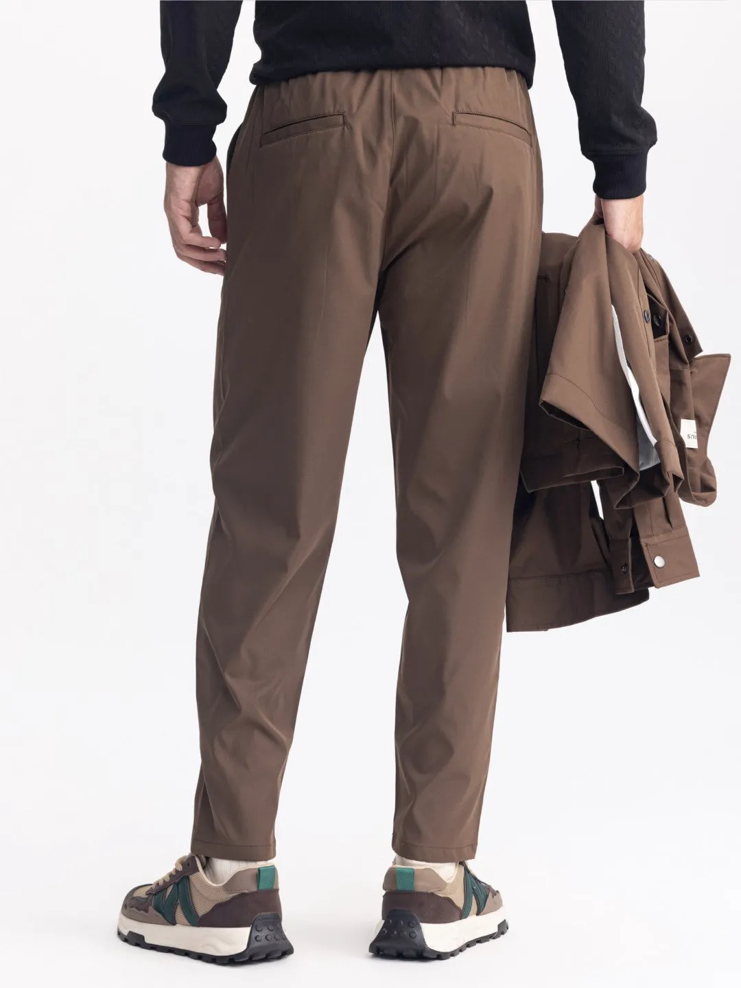 Brown Loose Crop Jogger Pant