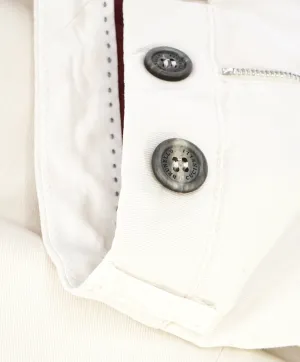 BRUNELLO CUCINELLI - Cream Logo/Horn Button Chino Cotton Pants - 34W