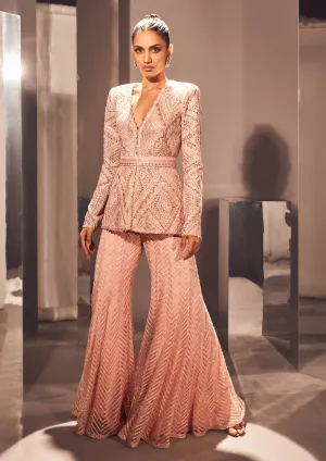 Caria pink cutwork sharara set