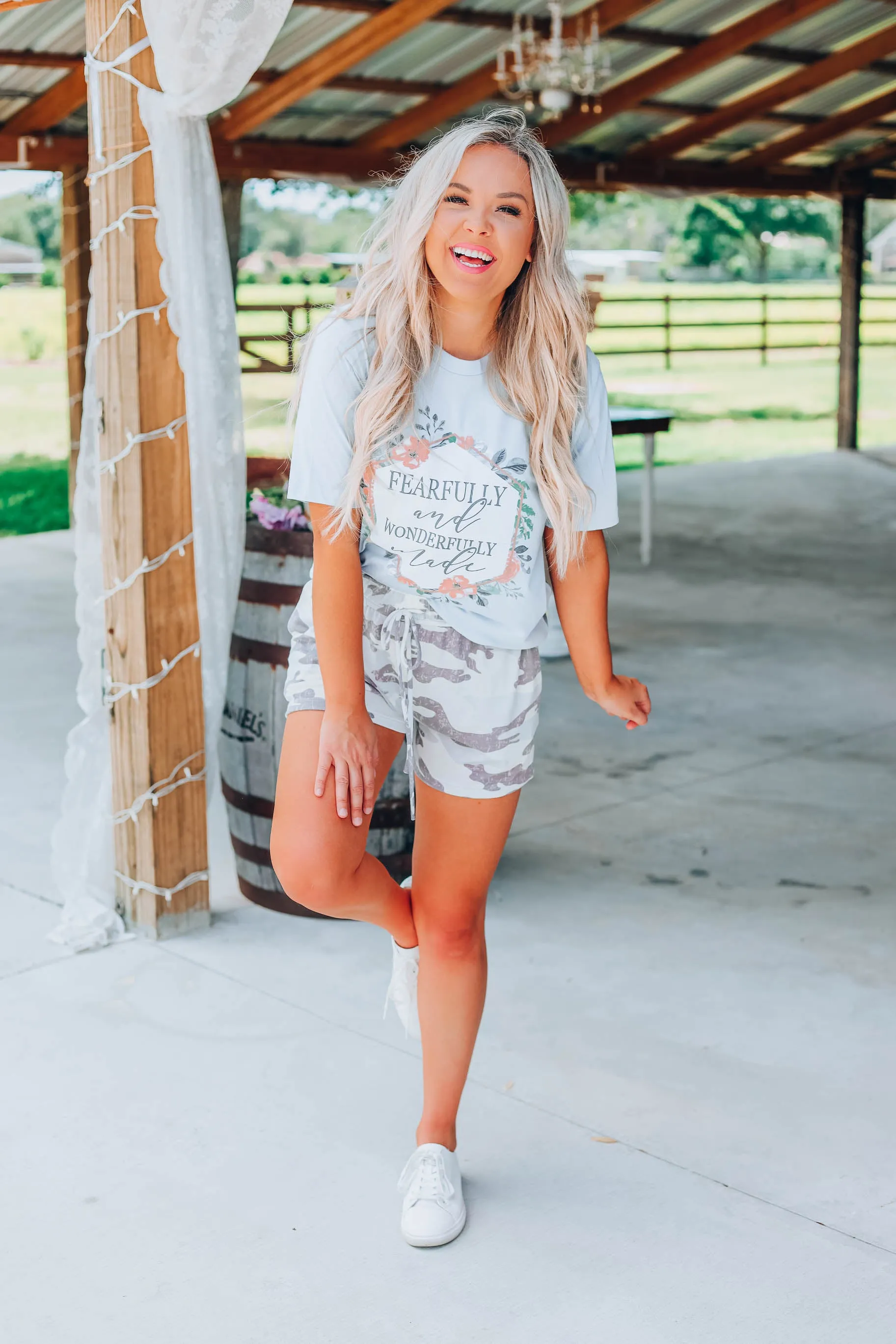 Casual Camo Lounge Shorts - Off White