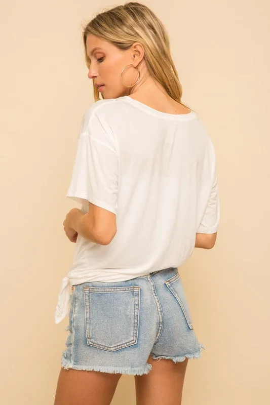 Casual Front Knot Tee