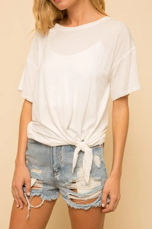 Casual Front Knot Tee