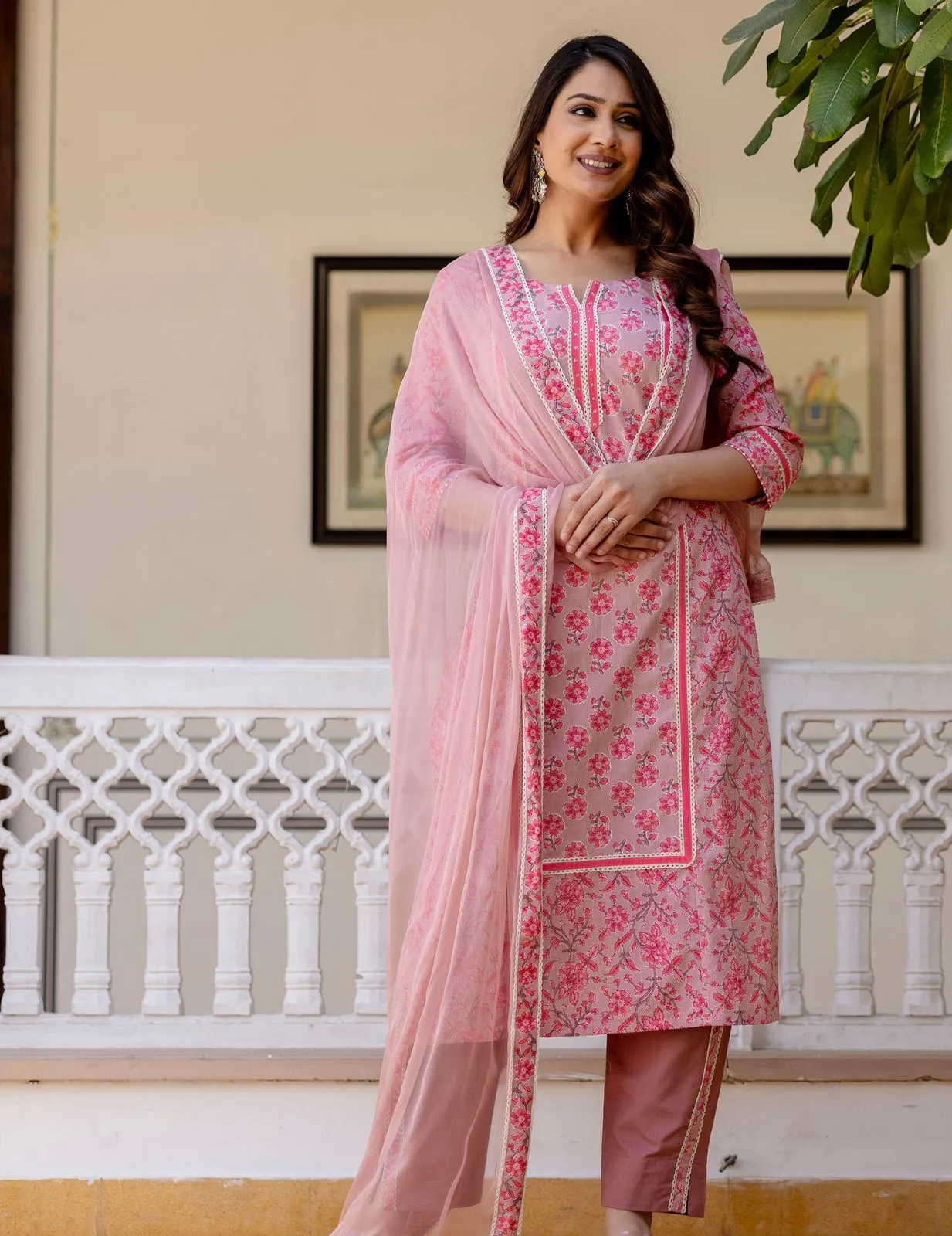 Charming Floral Cotton Kurta Set | Festive & Casual Ethnic Wear