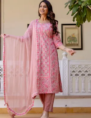 Charming Floral Cotton Kurta Set | Festive & Casual Ethnic Wear
