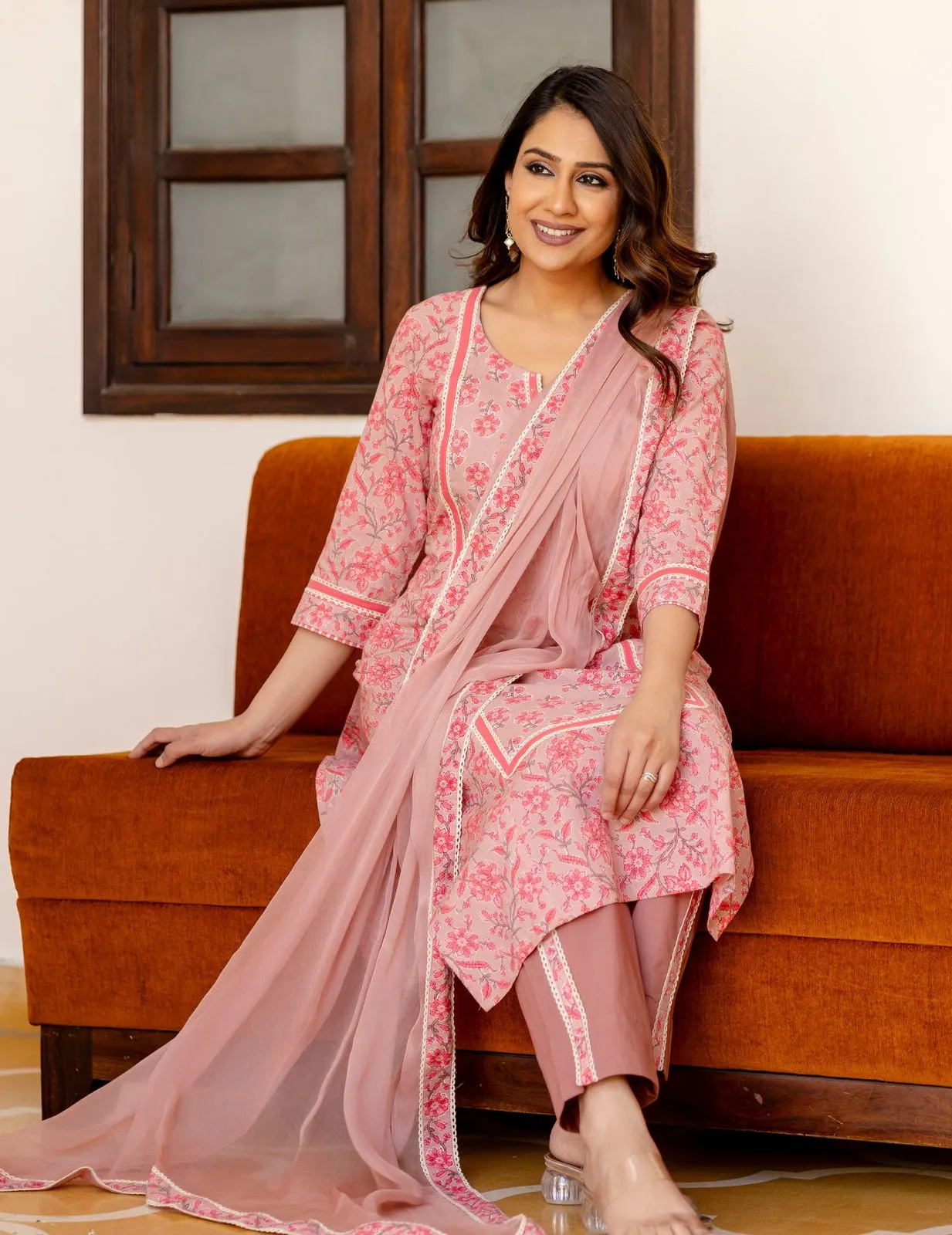 Charming Floral Cotton Kurta Set | Festive & Casual Ethnic Wear