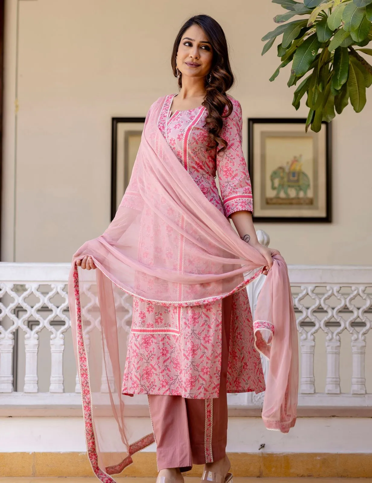 Charming Floral Cotton Kurta Set | Festive & Casual Ethnic Wear