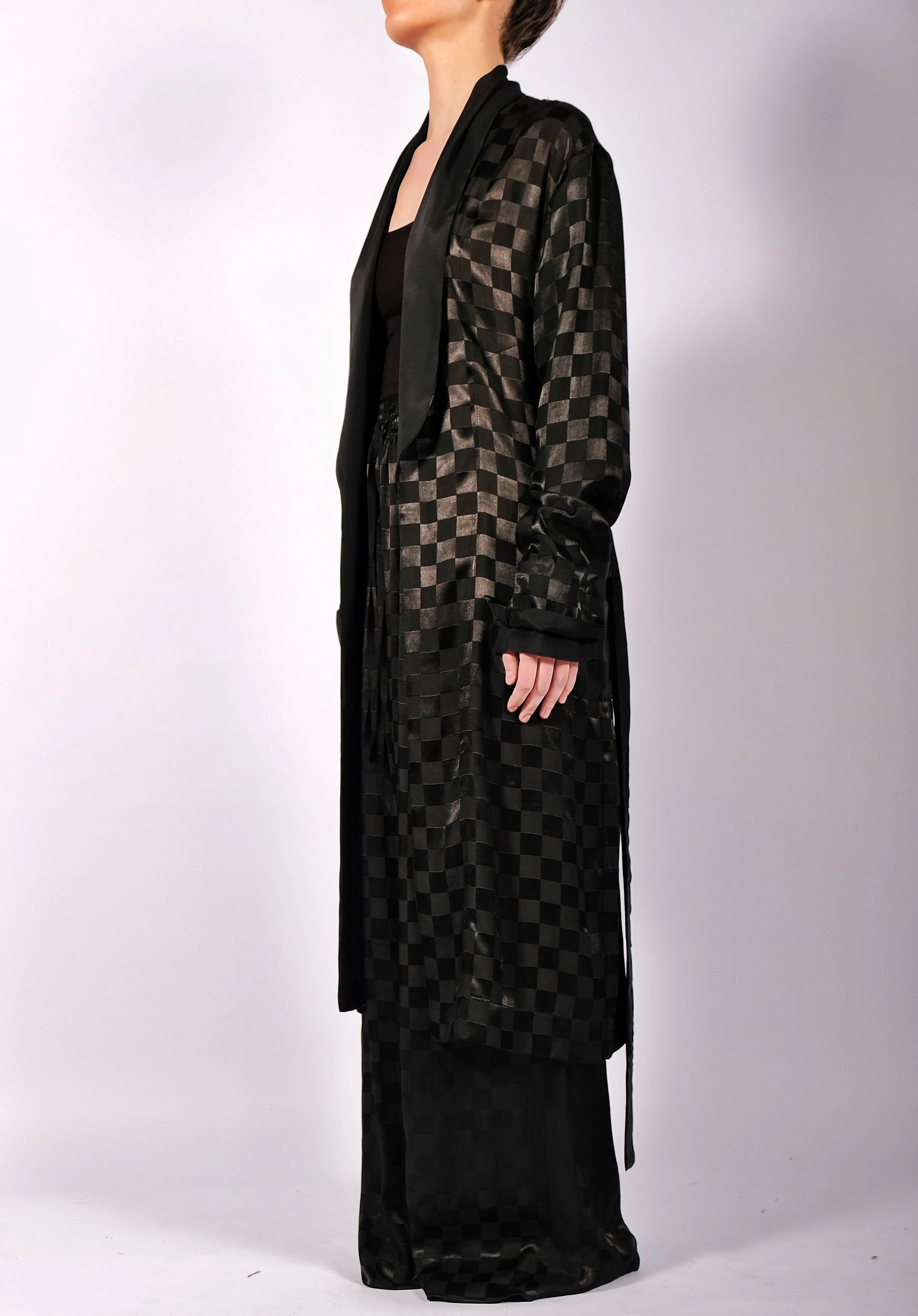 Checkered Robe Midi