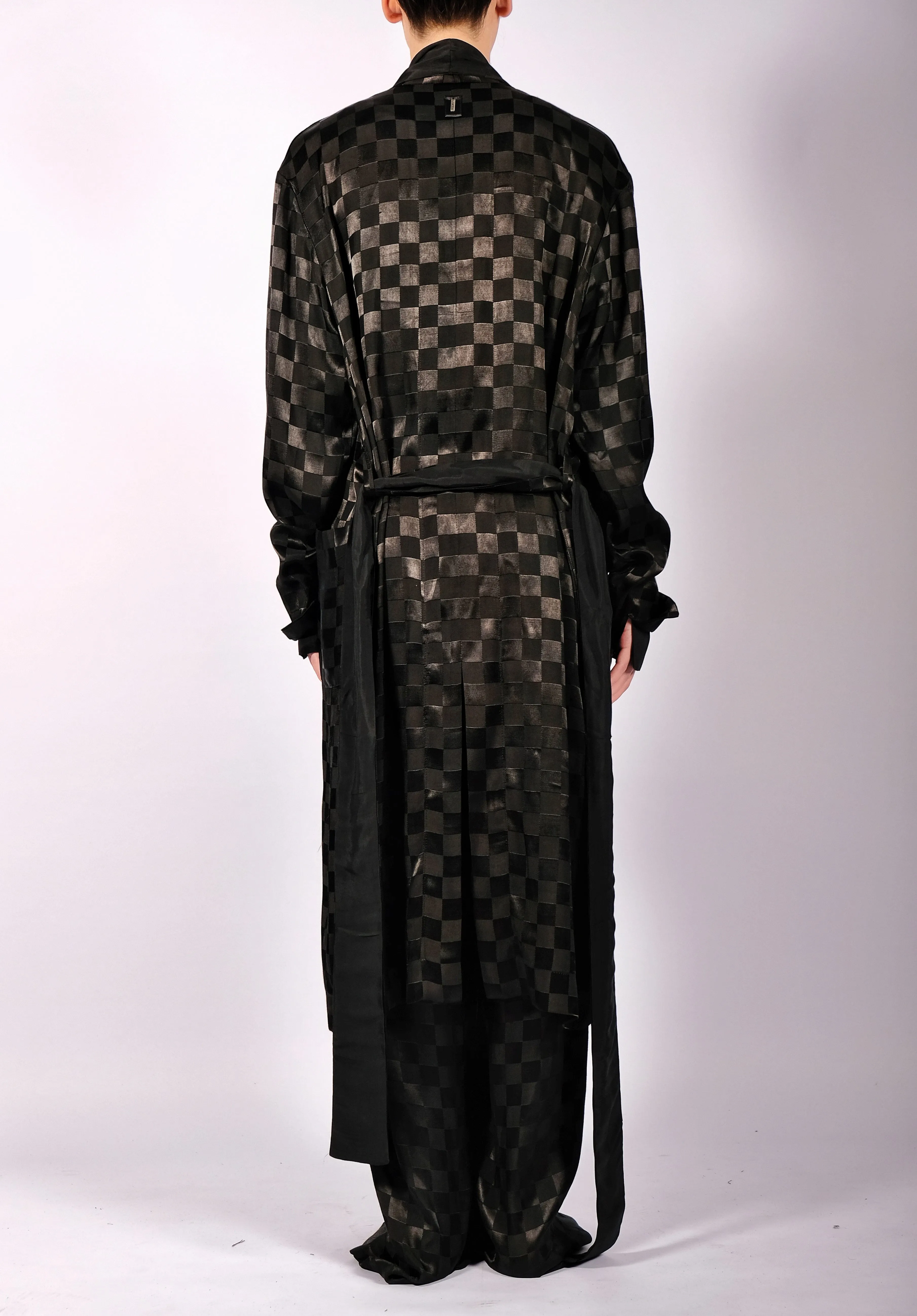 Checkered Robe Midi