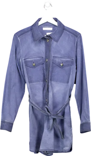 CHLOE Blue  Chambray Denim Belted Playsuit Fr38 UK 10
