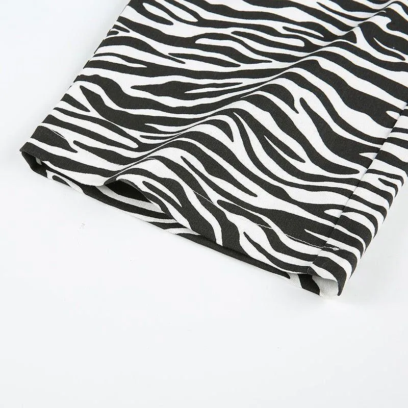 Chocolate High Waist Zebra Print Pants