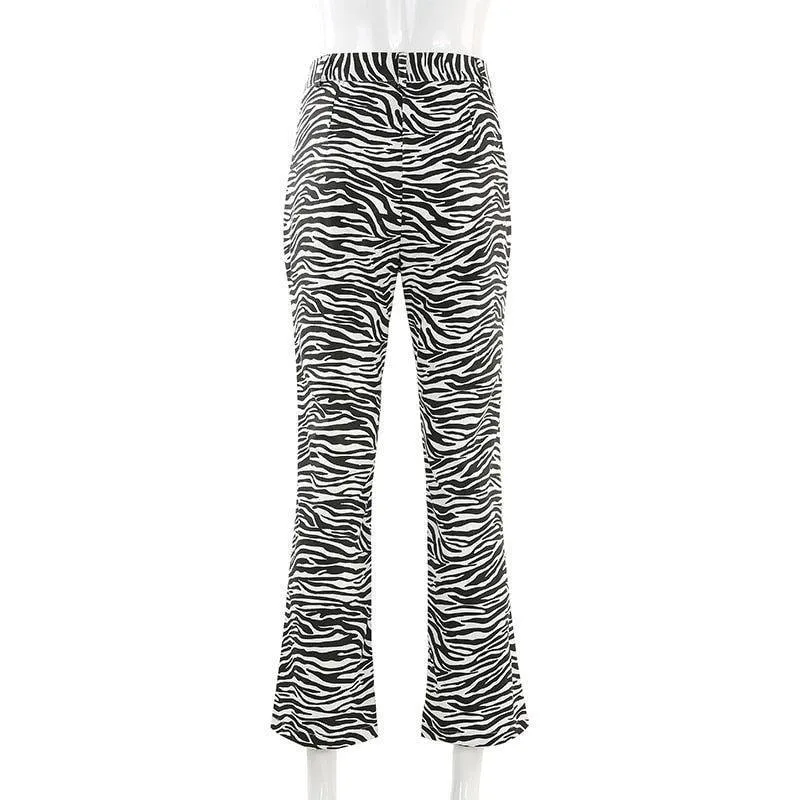Chocolate High Waist Zebra Print Pants