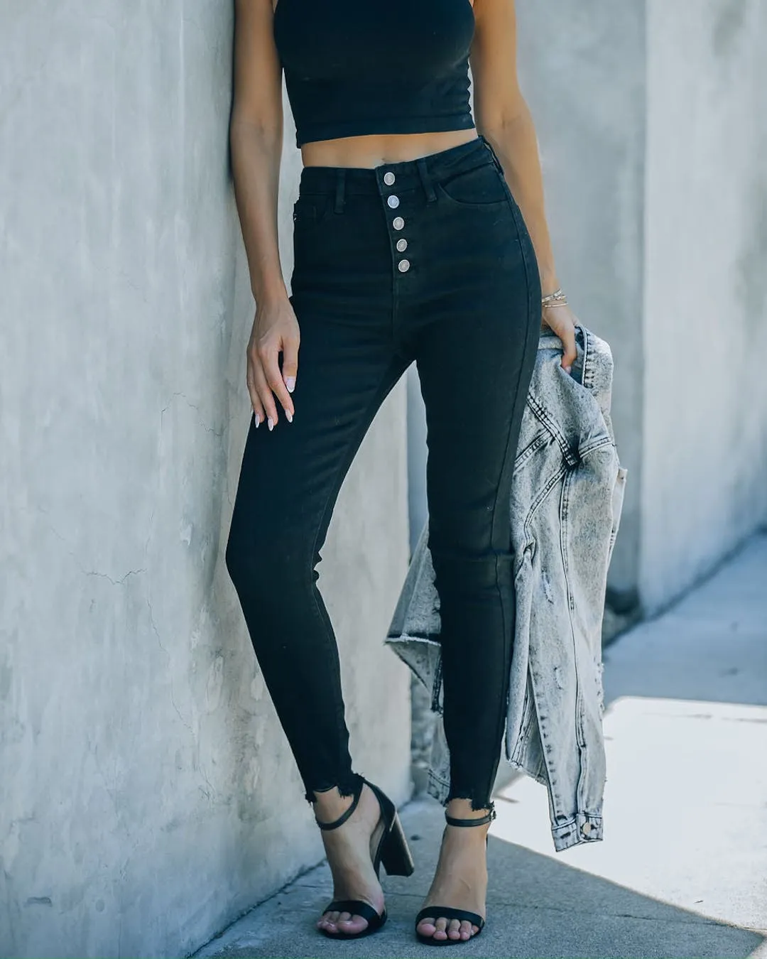 Classic Black Denim Skinny Jeans