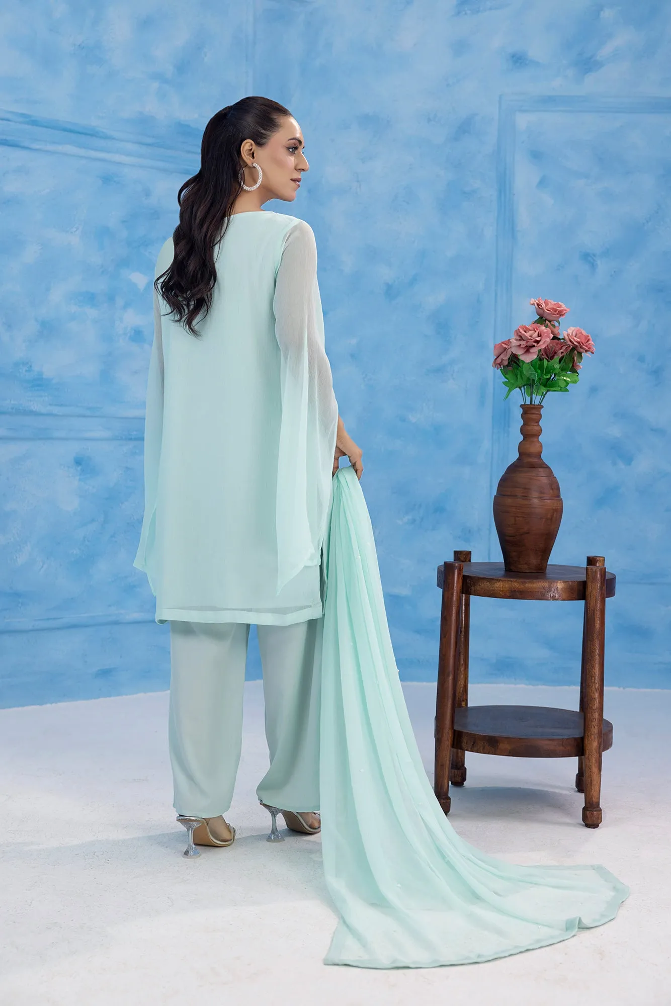 Classic Cham Embroidered stitched 3-piece
