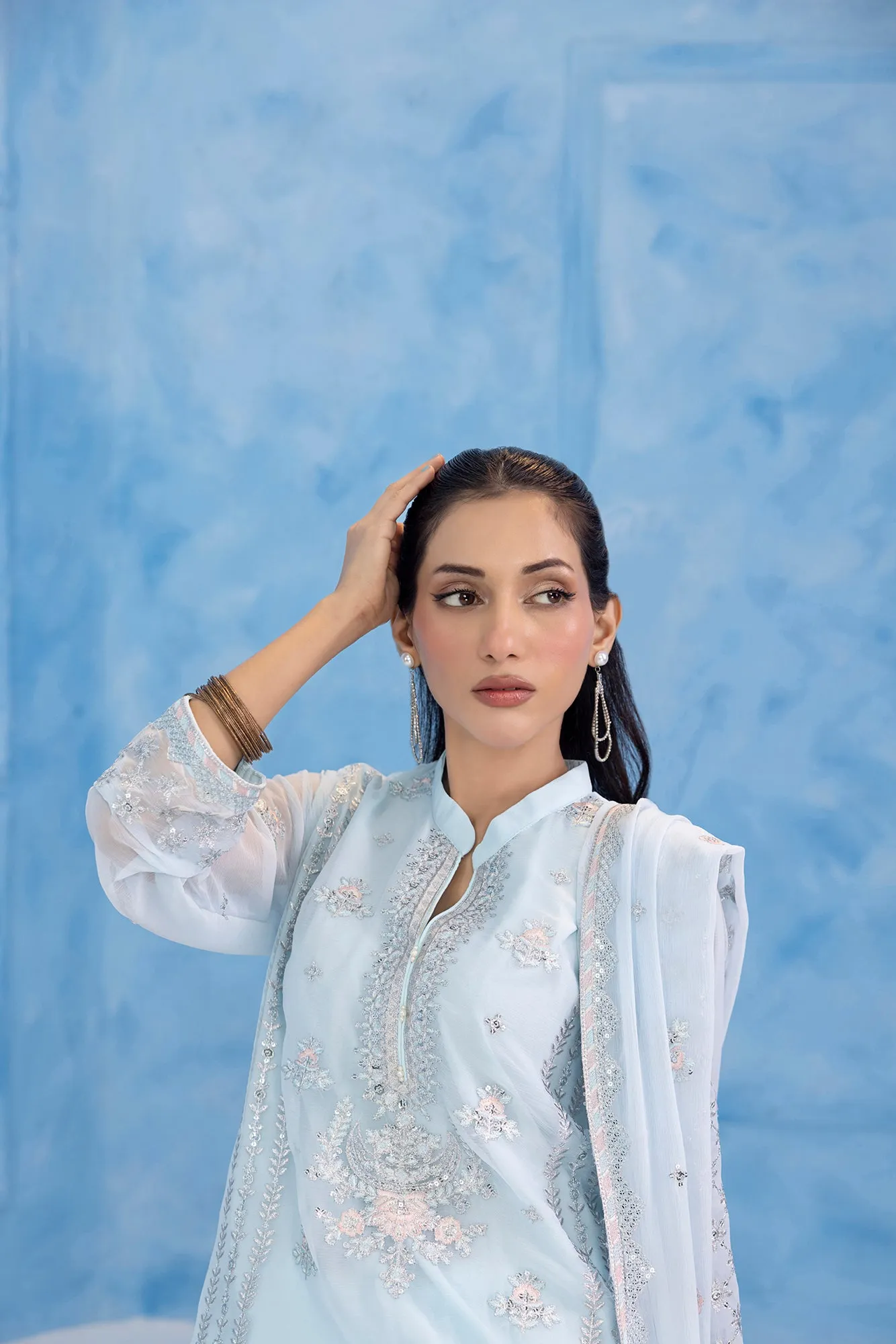 Classic Cham Embroidered stitched 3-piece