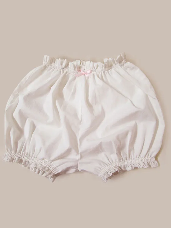 Classic Lolita Bloomers Lace Pleated White Lolita Shorts