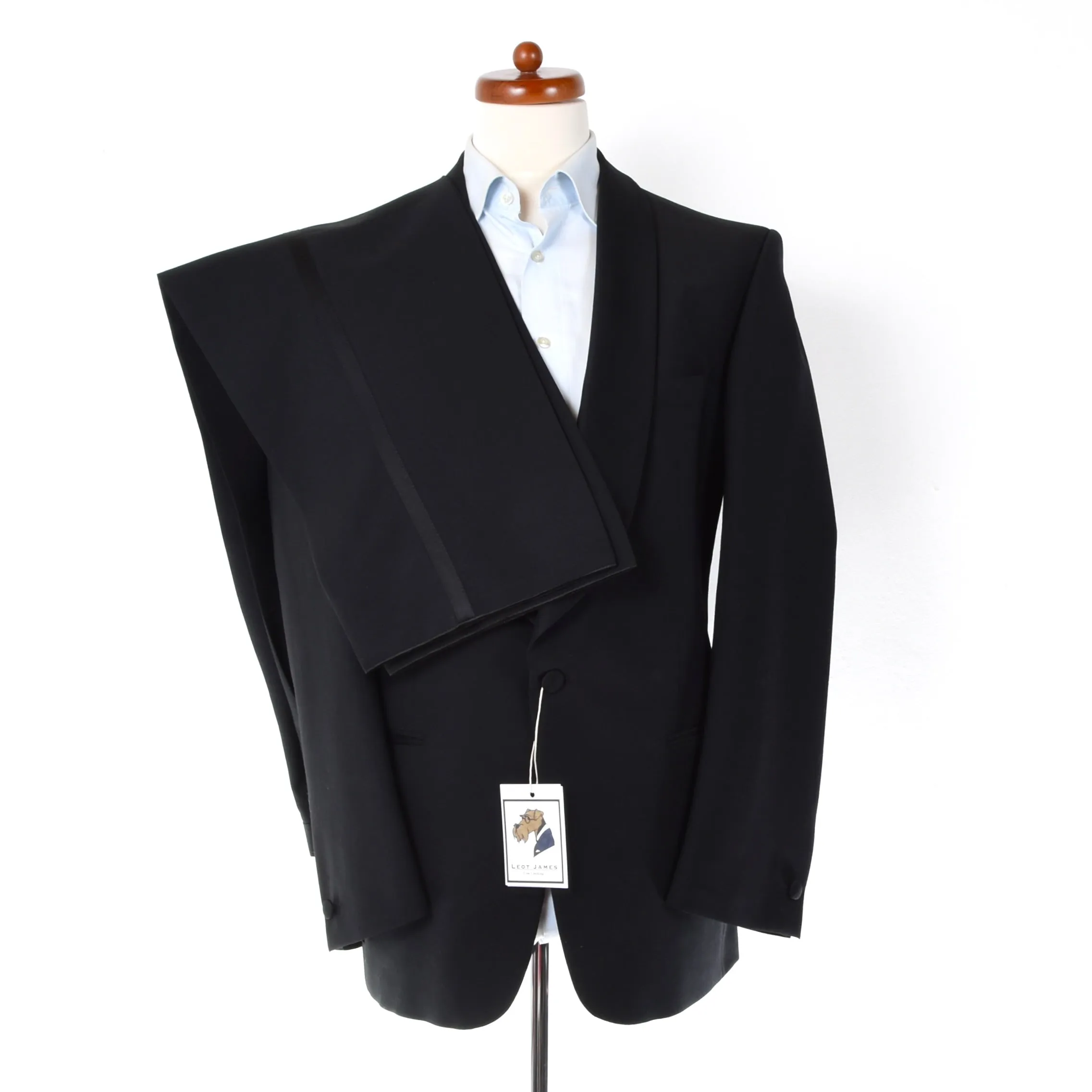 Classic Vintage Shawl Lapel 80% Wool 20% Mohair Tuxedo Size 52 - Black